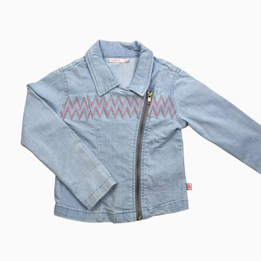 Veste en denim 'perfecto' zig-zag rose 4Y