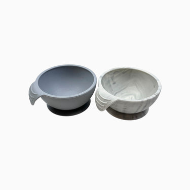 Duo de bols en siliconne 'marbre' et gris 9M+