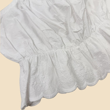 Camisole blanche avec broderie pour femmes S-M