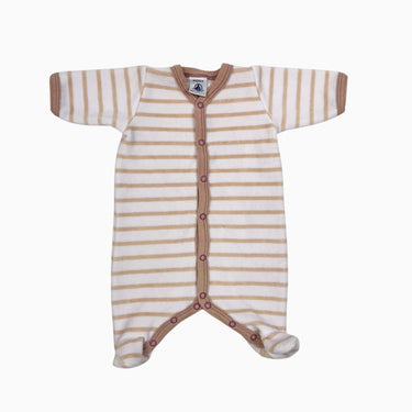 Pyjama à rayures pêche en velours NB