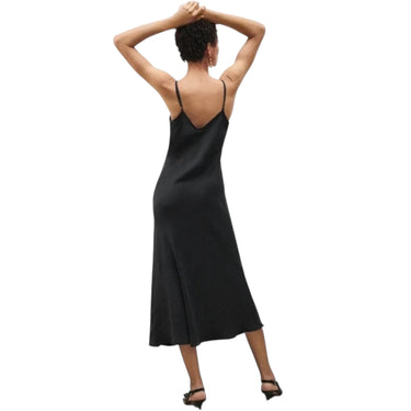 Robe anthracite en soie pour femmes M