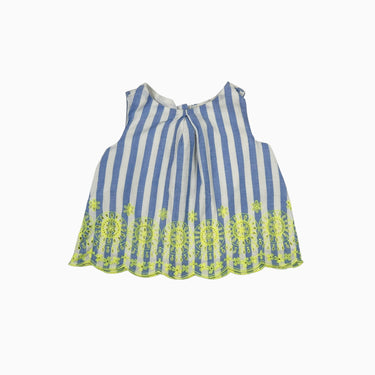 Blouse à rayures avec broderie anglaise 12-18M