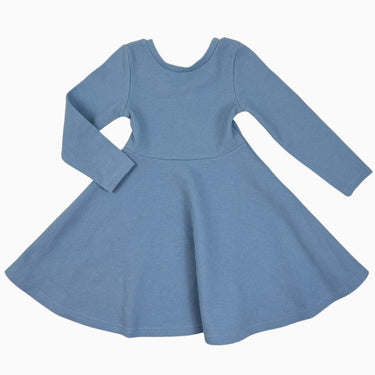 Robe bleue en coton gaufré 4Y