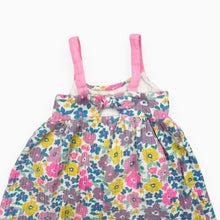 Charger l&#39;image dans la galerie, Robe avec bretelles roses en coton et poly texturé à larges motifs florals 3Y
