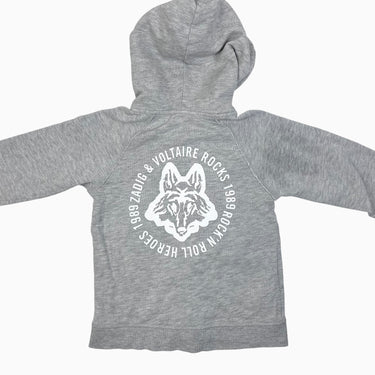 Veste grise à capuchon en coton et poly 8Y