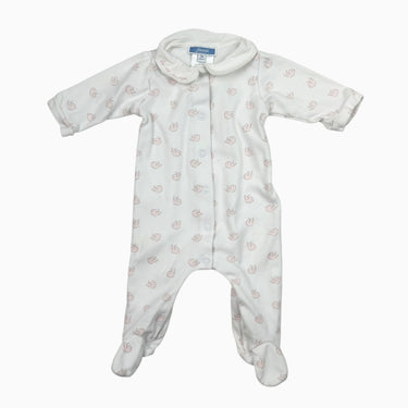 Pyjama blanc oiseau petit col 3M