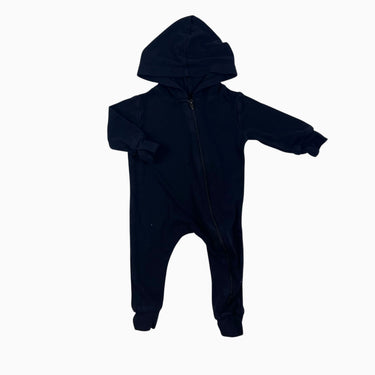 Combi à capuchon noire en bambou et spandex 0-3M