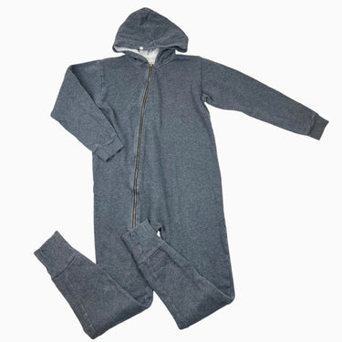 Combi à capuchon grise en coton bio 11-12Y