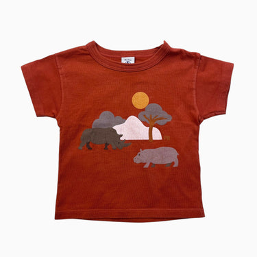 T-shirt rouge 'rhinocéros' 18M