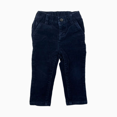 Pantalon marine en velours cotelé de coton extensible 18M