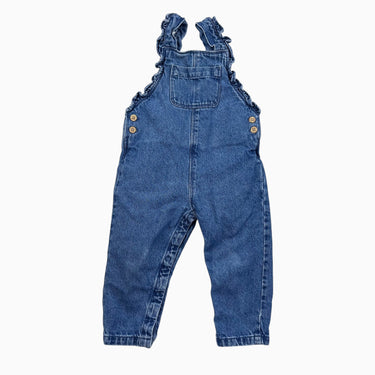 Salopette en denim avec volants aux bretelles 18M