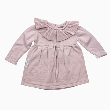 Robe rose pâle en tricot de bambou et coton 6M