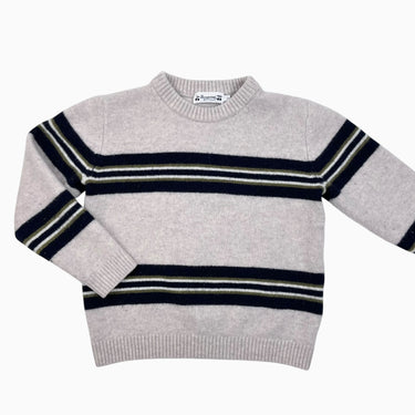 Pull taupe à rayures en laine (Fit 5-6Y) 8Y