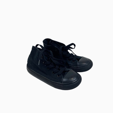 Sneakers noirs en canvas de coton à lacet 9US