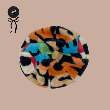 Bérêt multicolore en peluche pour femmes OS