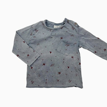 Chandail gris avec poche à motifs 18-24M