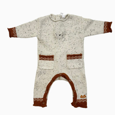 Combi greige 'confettis' en tricot 0-3M