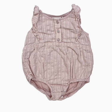 Barboteuse rose pâle en coton brodé 68 (6M)