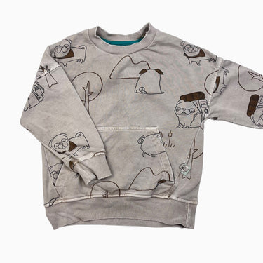 Pull taupe 'chien' 3Y