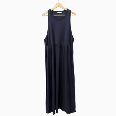Robe maxi marine profond en coton bio pour femmes XL