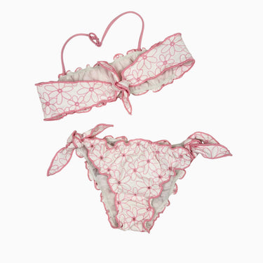 Bikini blanc 'fleurs' 8Y
