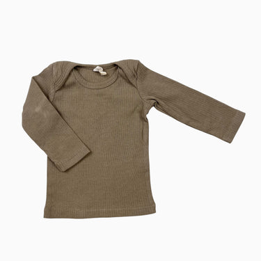 Chandail marron-vert en coton bio et modal 3-6M