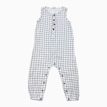 Salopette blanche carreauté en mousseline 24M