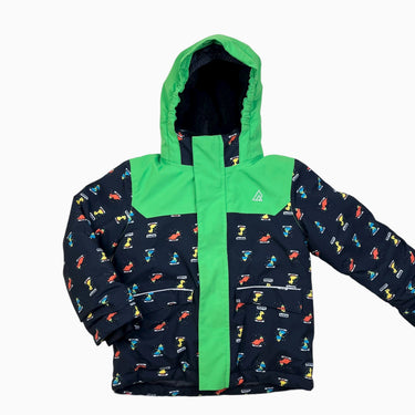 Manteau noir 'dinosaures' doublé en sherpa 3Y