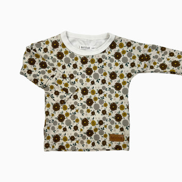 Chandail fleuri en coton et spandex 0-12M