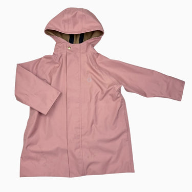 Manteau de pluie rose avec zip en poly recyclé 2-4Y