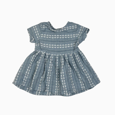 Robe bleue 'marguerites' brodées 2Y