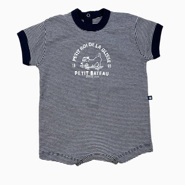 Combi short en coton à rayures marines 'Petit roi de la glisse' 3M