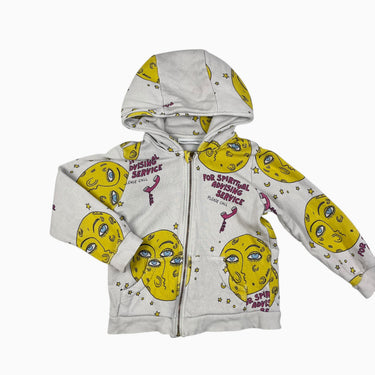 Veste à capuchon greige 'lunes' 104-110CM 4-5Y