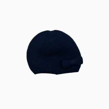 Tuque marine en tricot avec noeud 38CM fit 3-6M