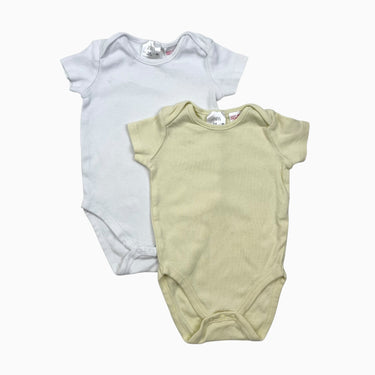 Duo de cache-couche jaune et blanc 3-6M