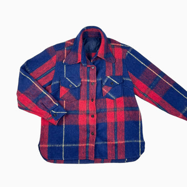 Surchemise vintage carreauté marine et rouge en lainage 10-12Y