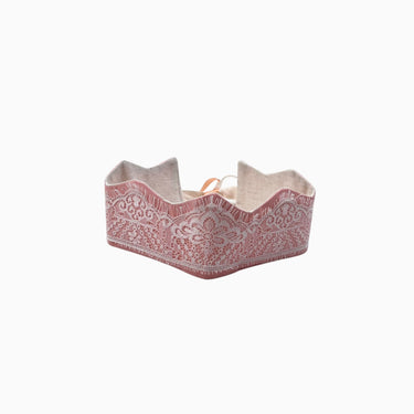 Couronne rose avec broderie en tissus 2-8Y