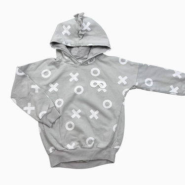 Pull à capuchon gris ' X O ' 5Y