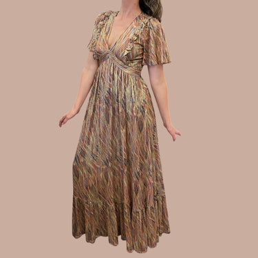 Robe maxi avec fils dorés pour femmes M