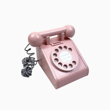 Jeu téléphone en bois vintage rose