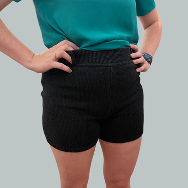 Short noir en tricot de coton pour femmes M/L
