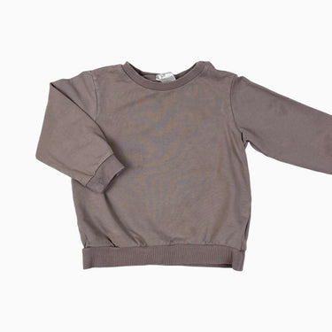 Pull taupe en coton bio 12-18M