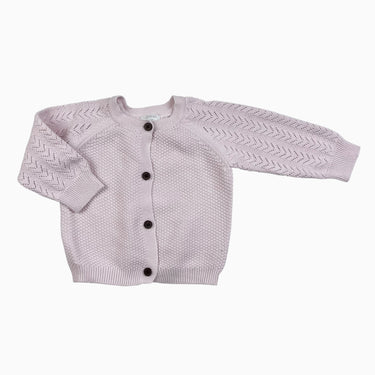 Cardigan rose en tricot 4-6M