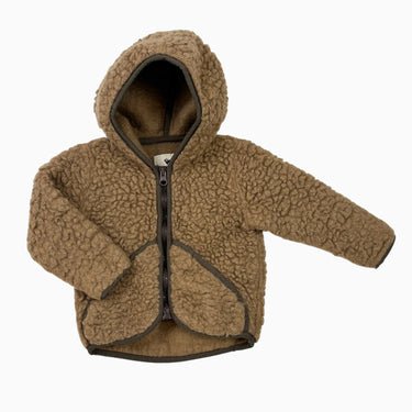 Veste à capuchon marron en toison de laine XXS 3-6M