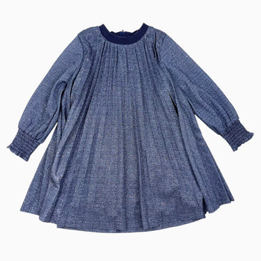 Robe accordéon marine scintillante en poly 5Y