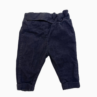 Pantalon anthracite en corduroy avec noeud 6M