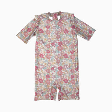 Maillot fleurs roses style rashie 2-4Y