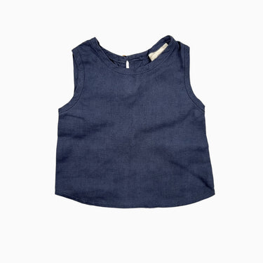 Camisole marine en lin 0-3M