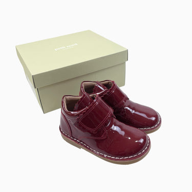Bottines scallop 'Cherry Patent' à velcro 8US
