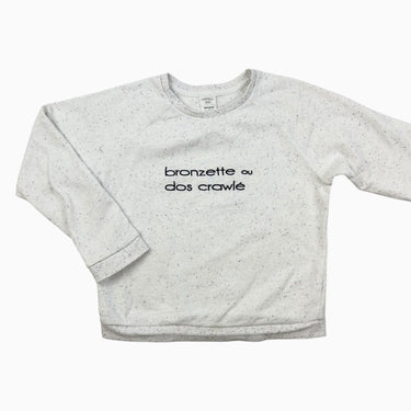 Pull blanc confettis 'bronzette ou dos crawlé' 8Y